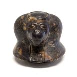 "AWAY" Egyptian Granite Hapy Canopic Jar Lid New Kingdom, 1550 – 1070 BC. This elegant lid of the