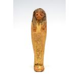 Egyptian Painted New Kingdom Ushabti New Kingdom, C. 1100 BC. A Nile clay formed mummiform figure