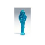 Egyptian faience shabti figure Late Dynastic Period, C. 664 BC - 332 BC. A beautiful light blue