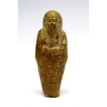 Translated Egyptian faience shabti figure for Pa-Akh- Set Late Dynastic Period, C. 600 BC. An