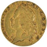 George II Guinea 1737, worn across date