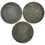 Florins; 1871, 1877, and 1890 (3)