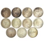 South Africa 5 Shilling coins; 1948 x3, 1949, 1952