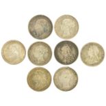 Sixpences; 1872, 1880, 1881, 1883, 1888YH, 1890, 1