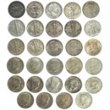 USA Half Dollars; 1892, 1893, 1904, 1938, 1942 x2,
