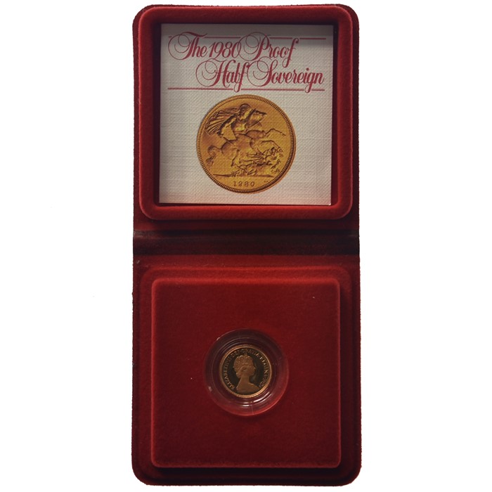 Proof Half Sovereign 1980, cased