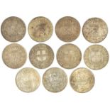 Mixed group of large Silver World coins; Belgium 5