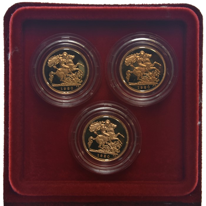 Three proof half sovereigns, 1980 with certificate - Image 2 of 3