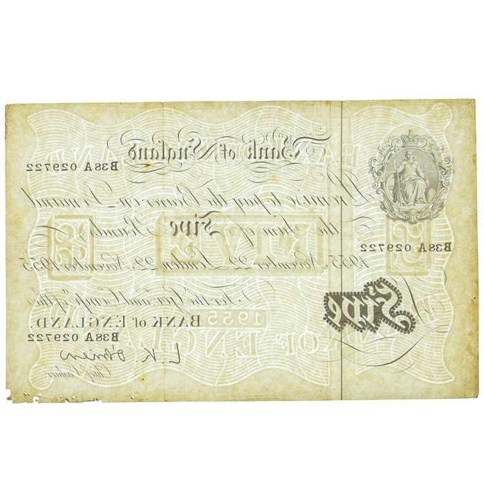 O'Brien Five Pounds white banknote, dated November - Image 2 of 2