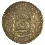 1739MF Mexico 8 Reales, countermarked 'AWBO 23, 17