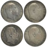 Florins; 1902, 1904, 1906 and 1907 (4)