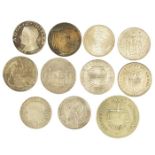 Mixed group of World Silver coins; includes 1938 F