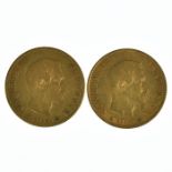 France gold 10 Francs 1859A and 1859B (2)