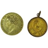 Half Sovereign 1824 with Edward 7th 1902 Coronatio