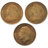 Half Sovereigns 1901 x 2, 1911 (3)