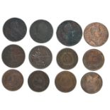 World coins with USA includes; Woods Halfpenny Ire