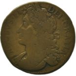 Ireland, Gunmoney Half Crown large 1689 Aug