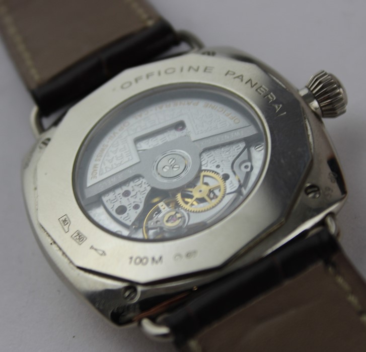 A scarce gentleman's 18ct. white gold Panerai Radiomir 40MM OG automatic chronometer wrist watch, - Image 10 of 11