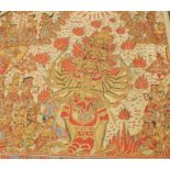 **REOFFER JAN ETWALL £200/£300** An early 20th century Indonesian wall hanging, depicting a