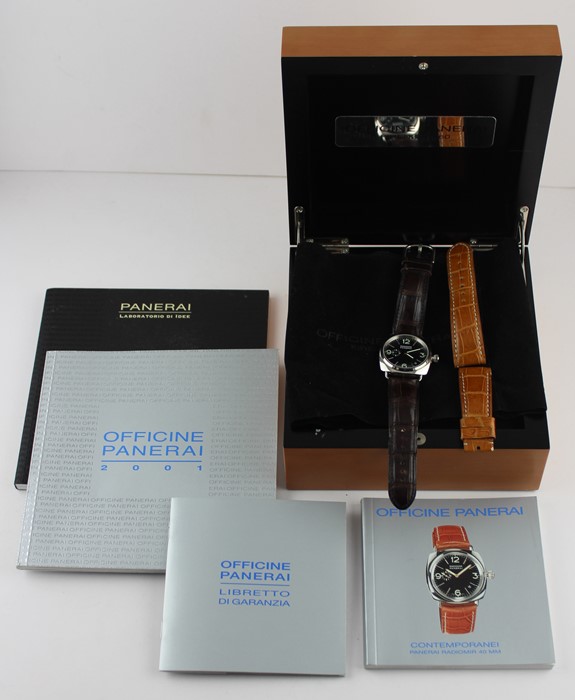 A scarce gentleman's 18ct. white gold Panerai Radiomir 40MM OG automatic chronometer wrist watch, - Image 6 of 11