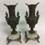 A pair of bronzed vases (2)