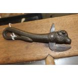 WWI Army Bully Beef cast iron tin opener in the form of a bull