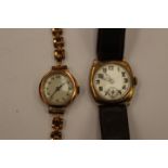 Ladies 9 carat gold wrist watch with Gentleman's 9 carat gold watch.