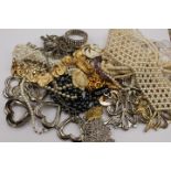 Costume jewellery - cufflinks, beads, necklaces, belts,