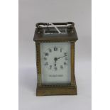 A carriage clock brass cased Walters and George Regent Street,