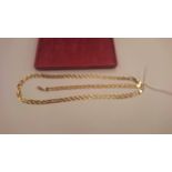 A 9ct three colour gold herringbone necklace and bracelet set, total gross weight approx 10.