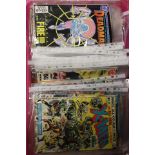 Comics: One box of assorted comics to include: Marvel and DC; Thor, Night Rider, Green Lantern,