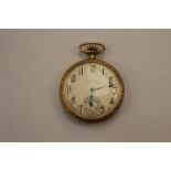 14ct Gold plated pocket watch by Dueber Hampden. In case.