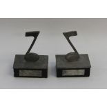 Two Music Week Awards, in the form of music notes, comprising 1983, 'Top Director, Godley & Creme',