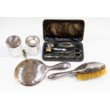 A cased silver manicure set, Birmingham 1810,