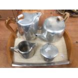 A Picquot wear tea service; tea pot, hot water, milk,