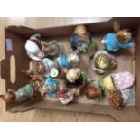 Fourteen early 20th Century Beswick Beatrix Potter figures, gold stamps, to include; Tommy Brock,