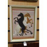 John Spencer Churchill, oil on panel "Horses from the carred slate frieze,