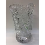 A large heavy cutglass vase,