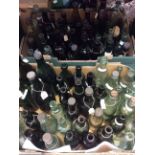 Three boxes of brewers bottles, dating from 1800's having embossed brewers names,