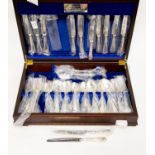 Cased canteen set of cutlery of Elkington plate,