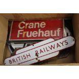 A quantity of railway related metalware including wagon repair plates,