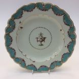 A Derby moulded plate: `anchor & D' (in gilt) mark, 1775-1777,