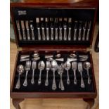 A Cooper Ludlam EPNS A1 silver plated canteen of cutlery, comprising tablespoons, dinner forks,