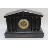 A 19th Century black slate marble clock