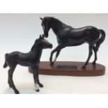 A Beswick connoisseur model wood mounted,