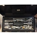 Metric sockets and spanners etc in tool box including Craftsman,