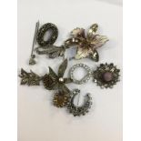 Brooches; Marcasite,