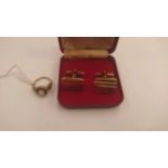 A Birmingham 1940's garnet and trinket opal ring yellow metal,