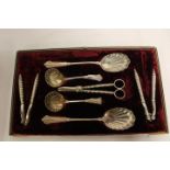 A boxed silver plated dessert flatware service set,