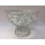 Stewart Crystal, large cut glass bowl.